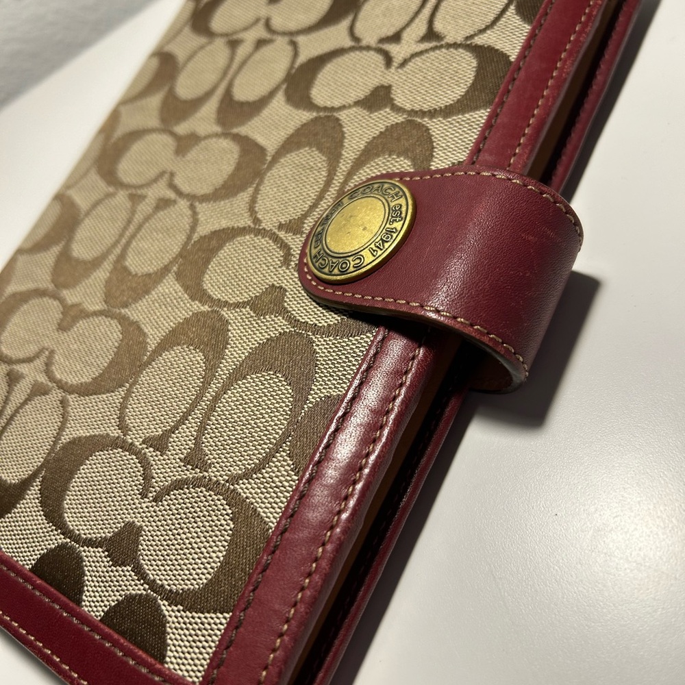 RARE Coach Brown and Maroon Canvas Notebook Cover - Picture 3 of 10